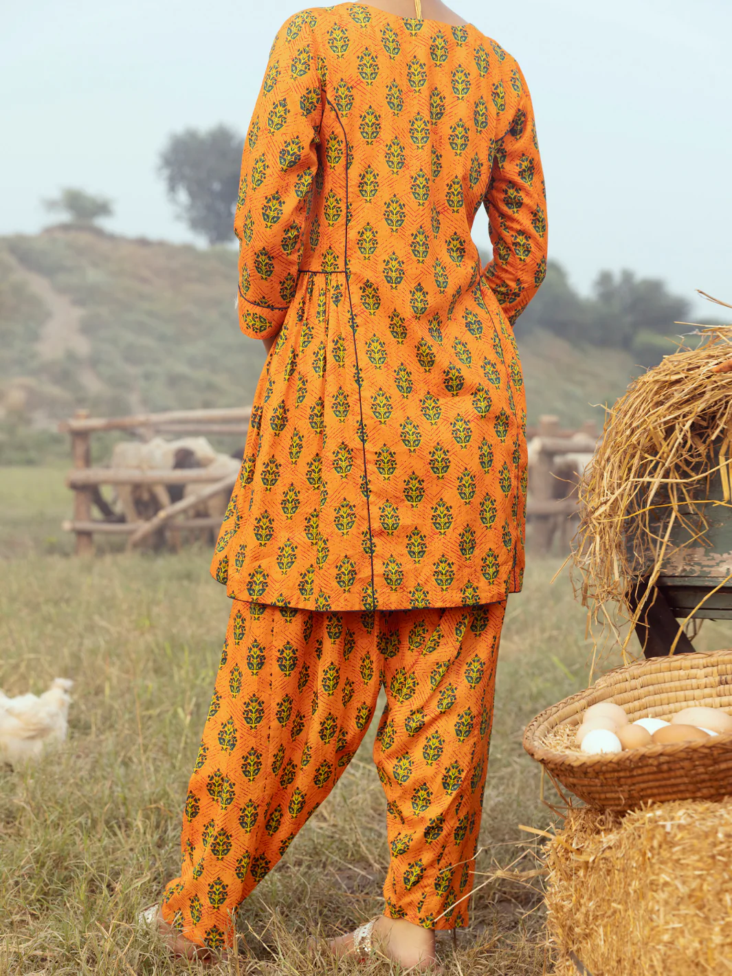 Orange Cambric 2 Piece Stitched - AWP-2PS-LKS-528 - Image 3