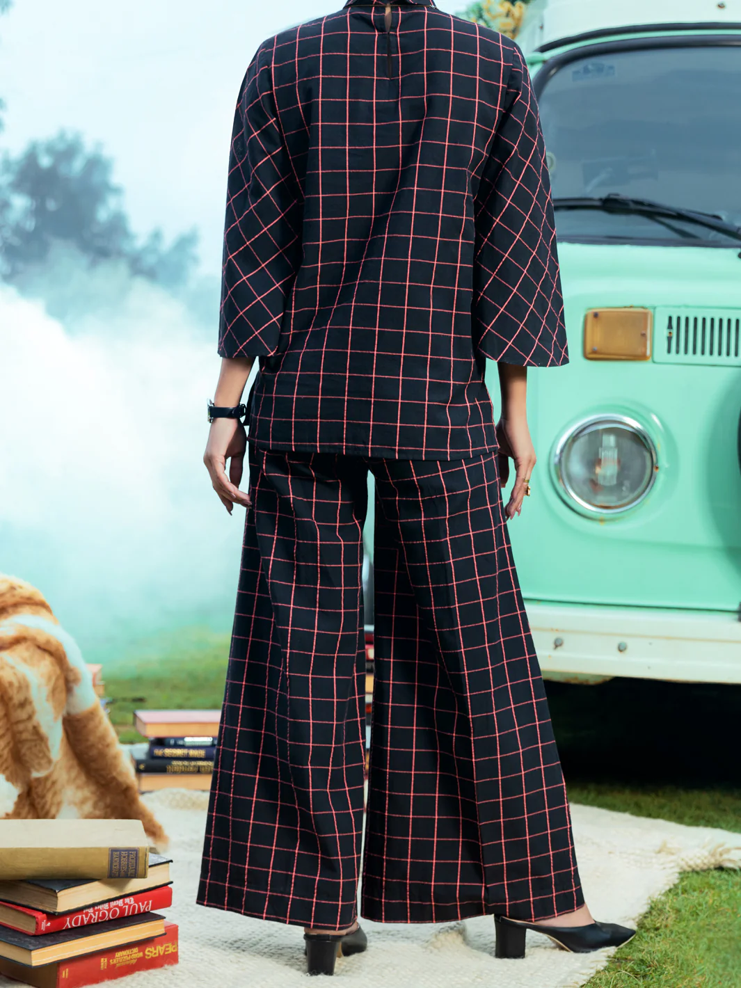 Black Yarn Dyed 2 Piece Stitched - AWP-2PS-LKS-598 - Image 3