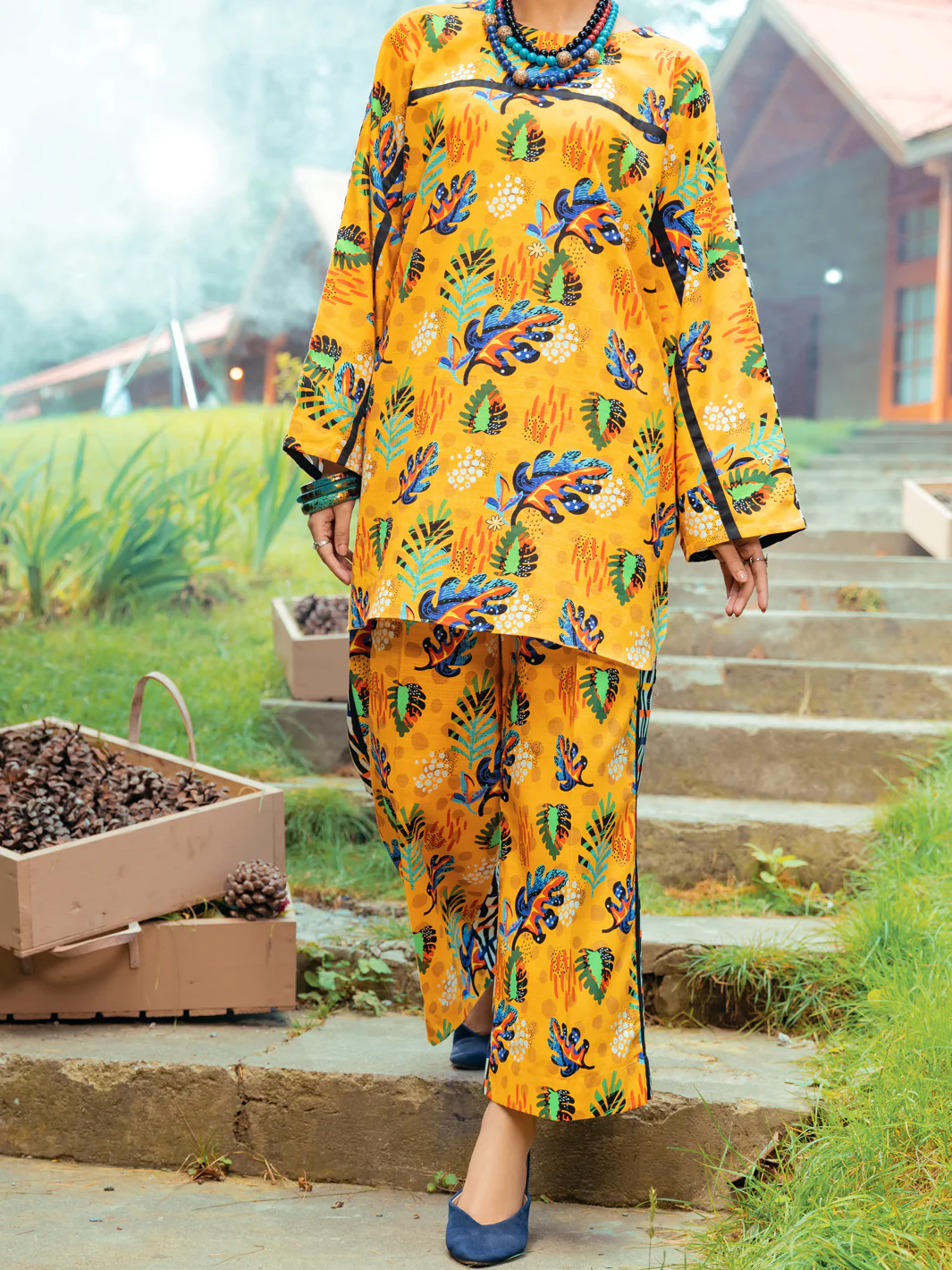 Yellow Khaddar 2 Piece Stitched - AWP-2PS-LKS-605