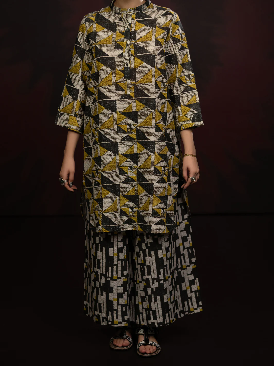 Charcoal Slub Khaddar 2Pc Stitched - AWP-2PS-LKS-811