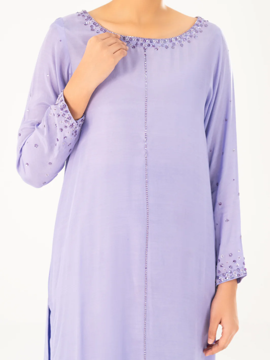 Light Purple Thai Silk 2Pc Stitched - AWP-2PS-LKS-823 - Image 4