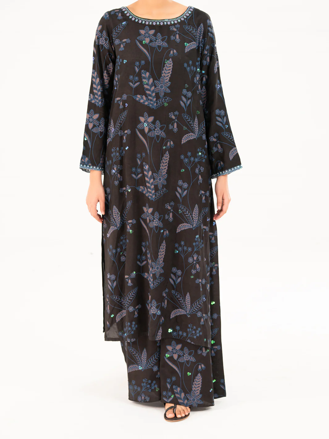 Black Viscose 2Pc Stitched - AWP-2PS-LKS-825