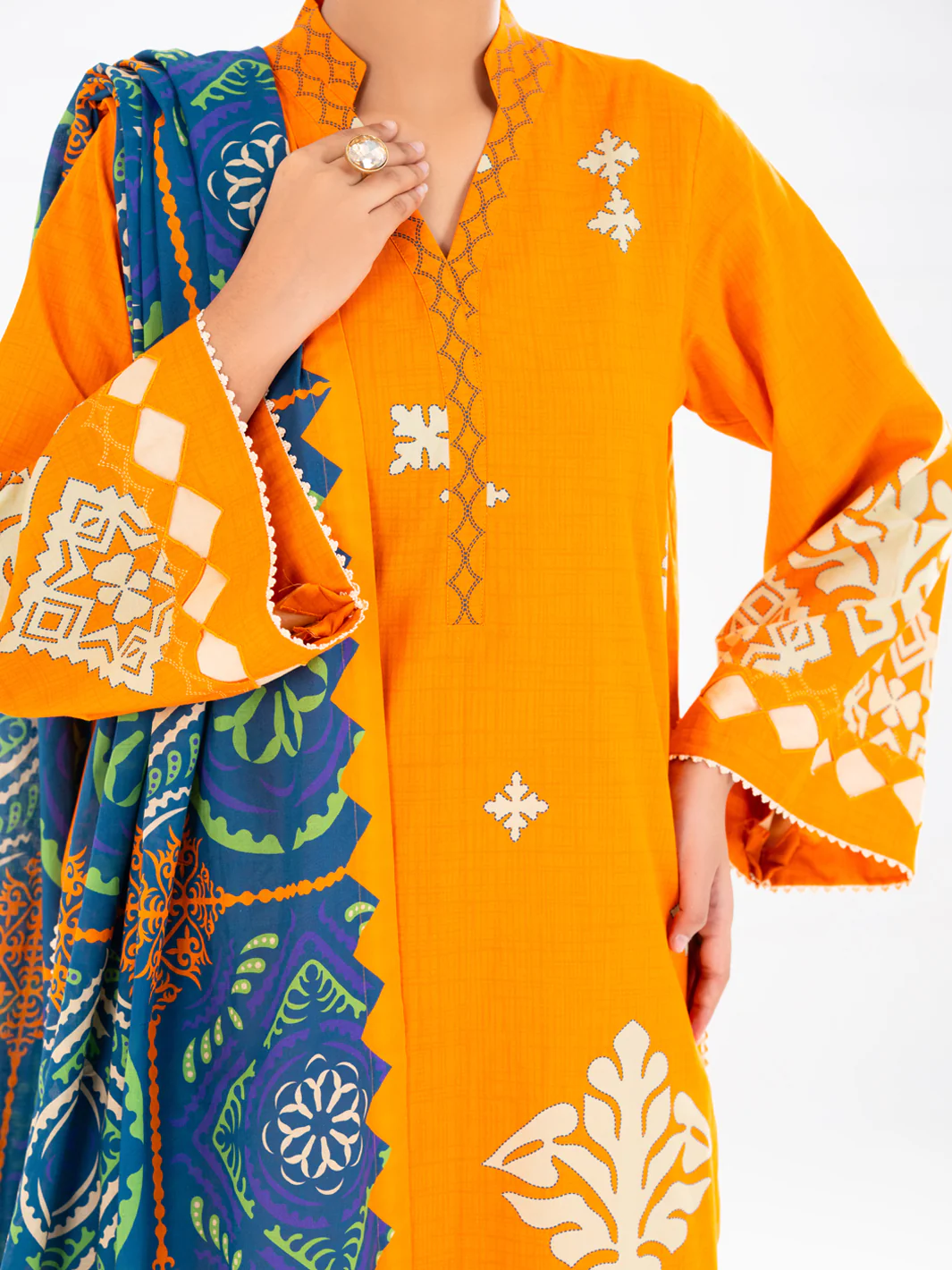 Mustard Cambric 2Pc Unstitched - AWP-2PS-SLKD-UN-834 - Image 3