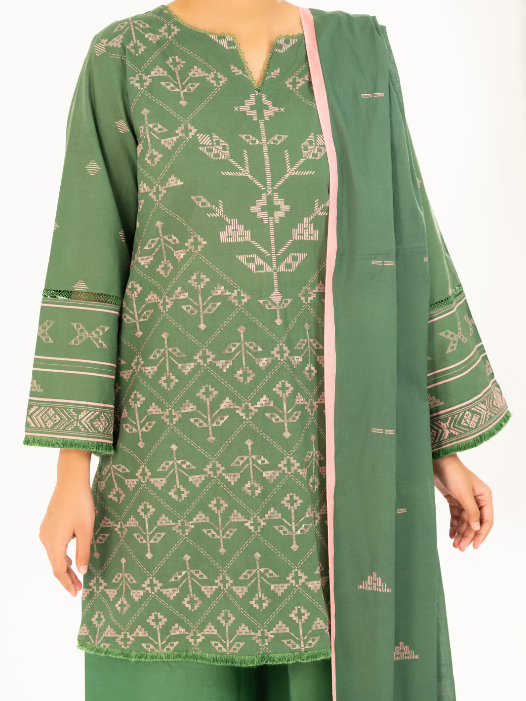 Green Cambric 2Pc Unstitched - AWP-2PS-SLKD-UN-835 - Image 3