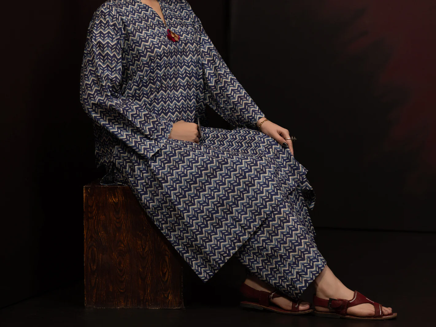 Blue Cambric 2Pc Stitched - AWP-2PS-SLKS-806 - Image 5