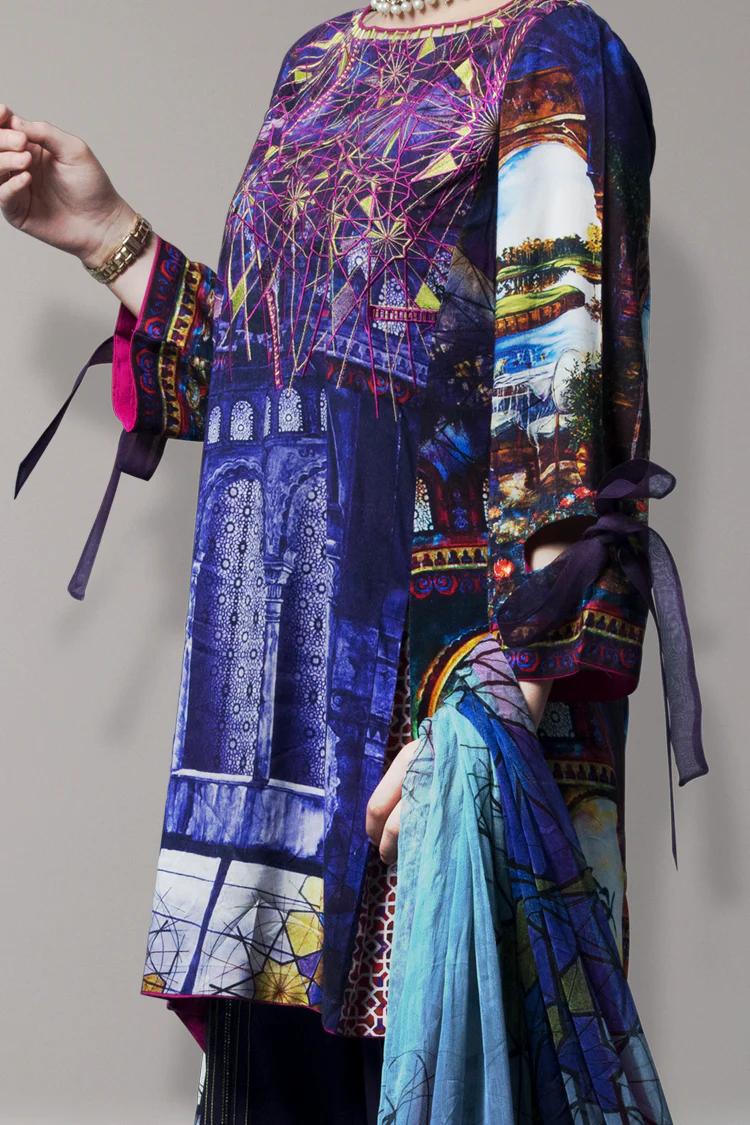 Purple 3 Piece Stitched - AWP-3PS-174 - Image 3