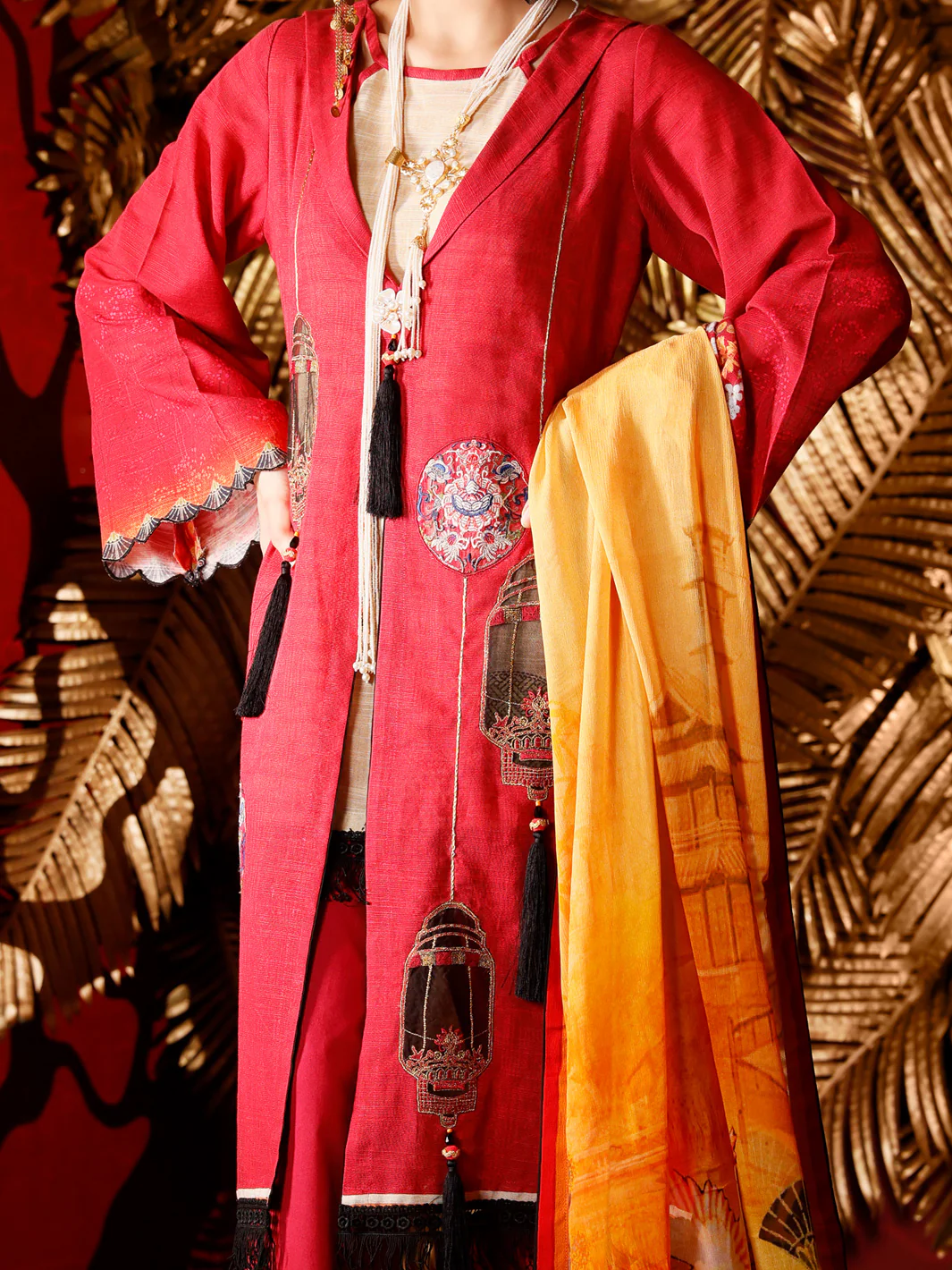 Maroon Khaddar 3 Piece Stitched - AWP-3PS-282 - Image 2