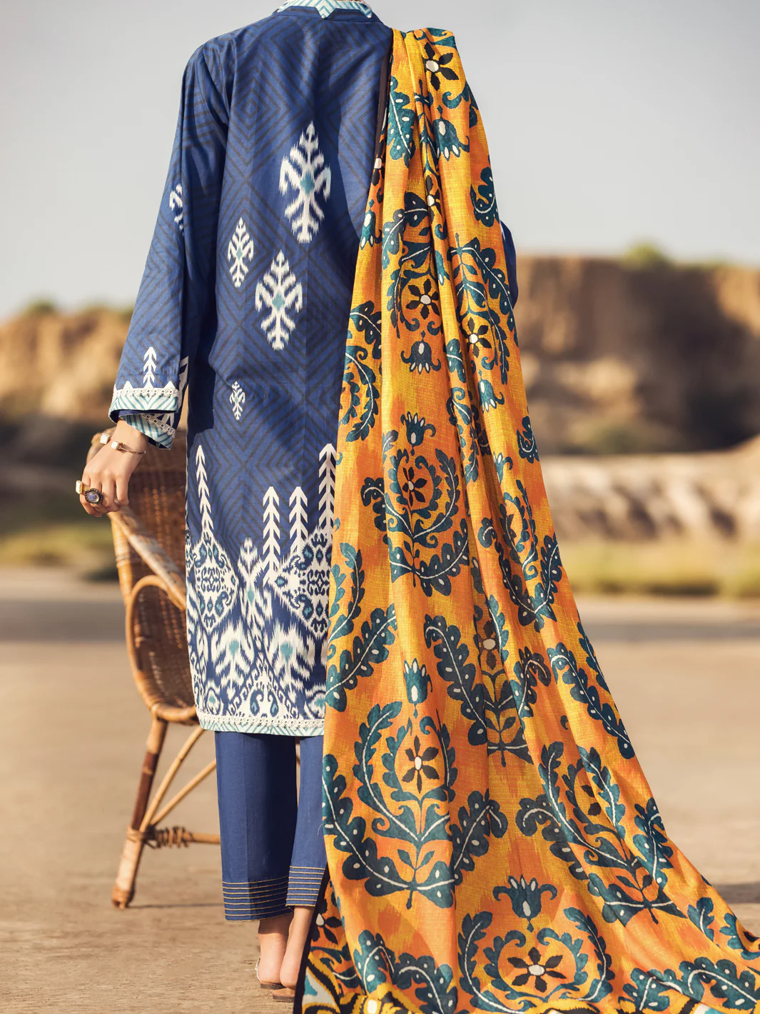 Blue Cambric 3 Piece Stitched - AWP-3PS-324 - Image 2