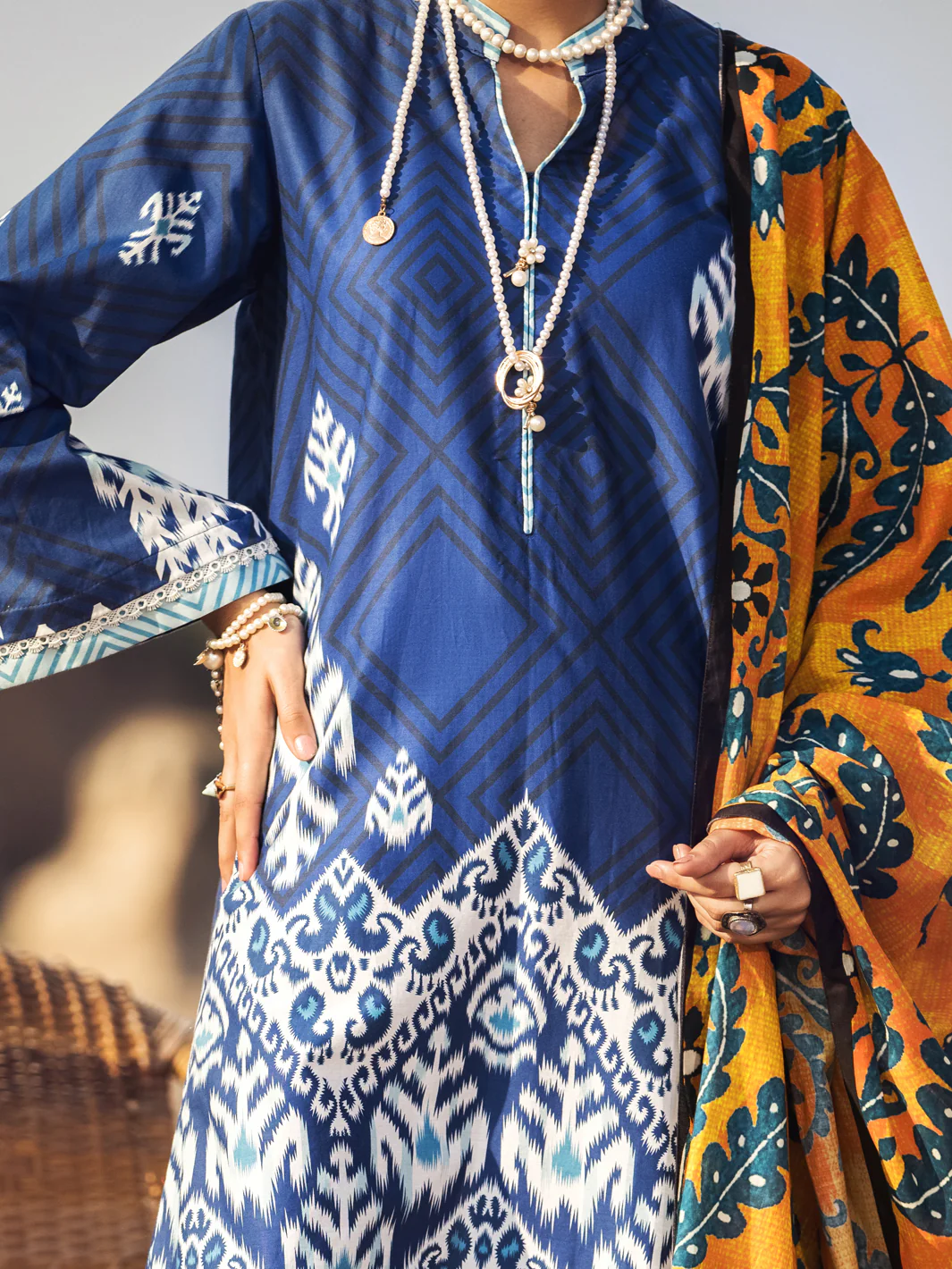 Blue Cambric 3 Piece Stitched - AWP-3PS-324 - Image 3