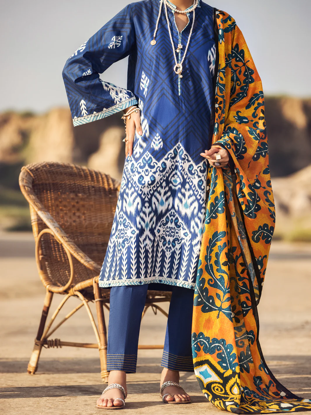 Blue Cambric 3 Piece Stitched - AWP-3PS-324 - Image 5