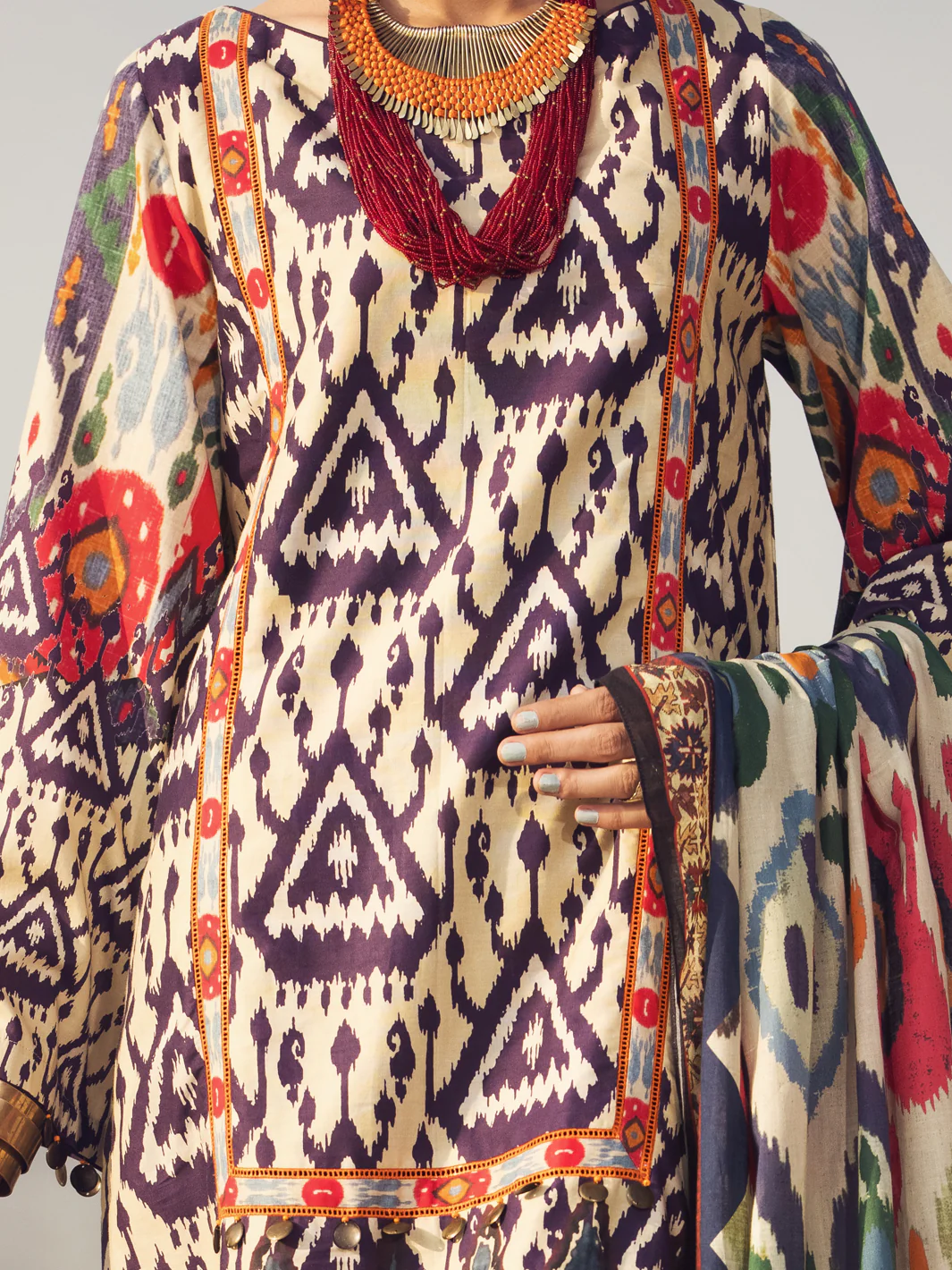 Purple Cambric 3 Piece Unstitched - AWP-3PS-325 - Image 5