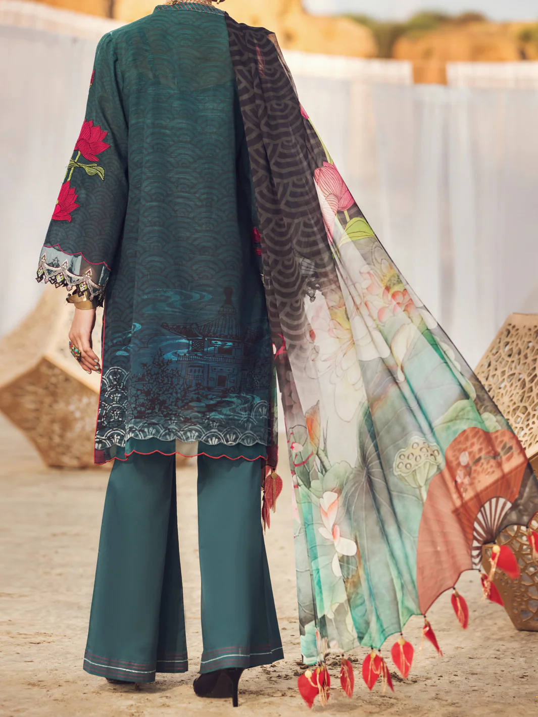 Teal Khaddar 3 Piece Unstitched - AWP-3PS-341 - Image 2
