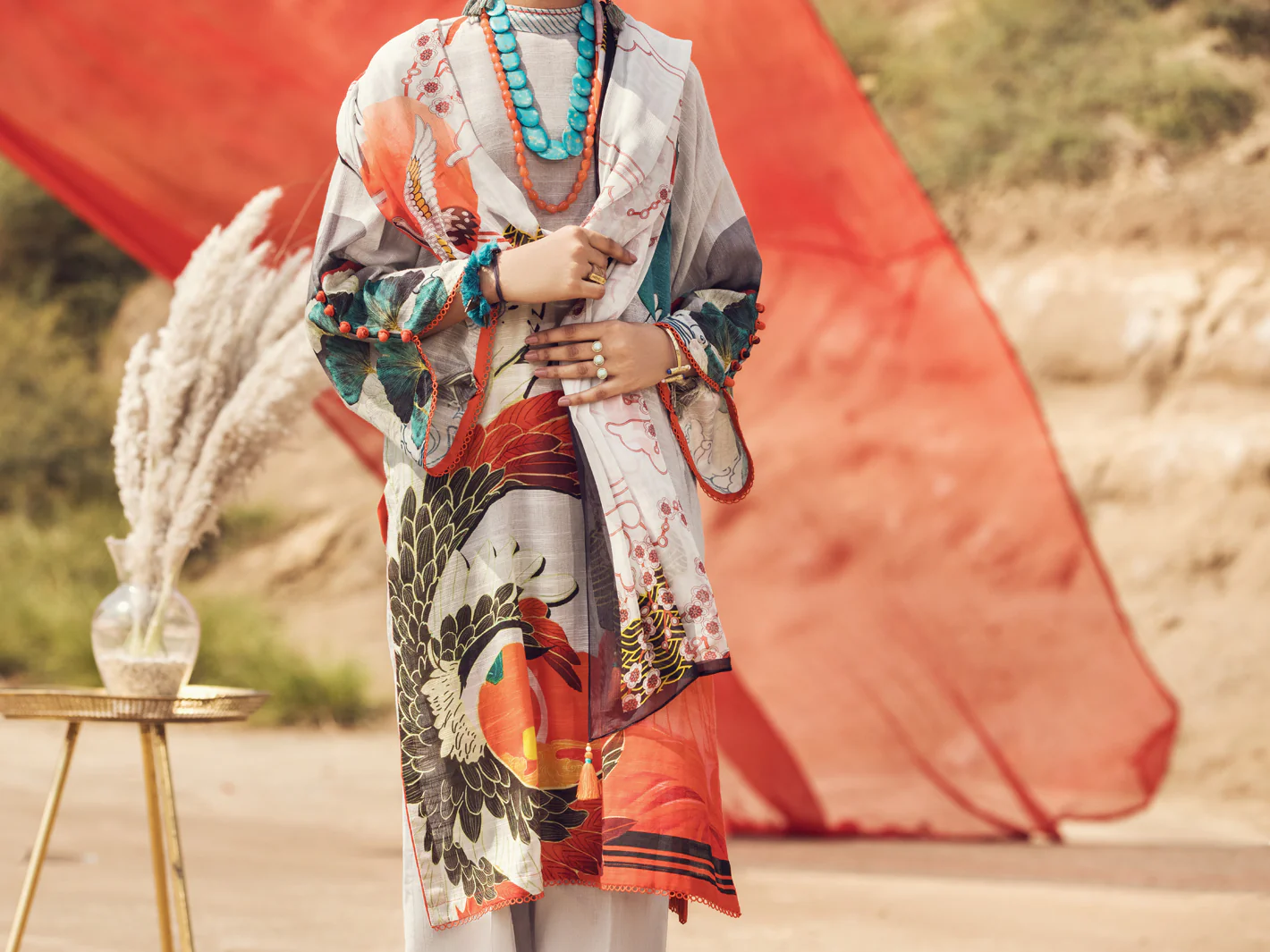 Grey Khaddar 3 Piece Stitched - AWP-3PS-342 - Image 3