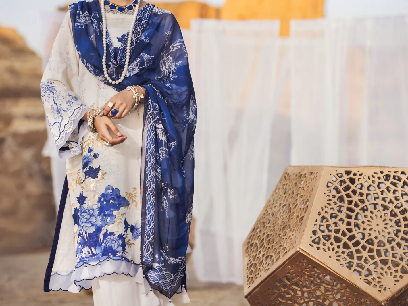 Blue Khaddar 3 Piece Stitched - AWP-3PS-344 - Image 5