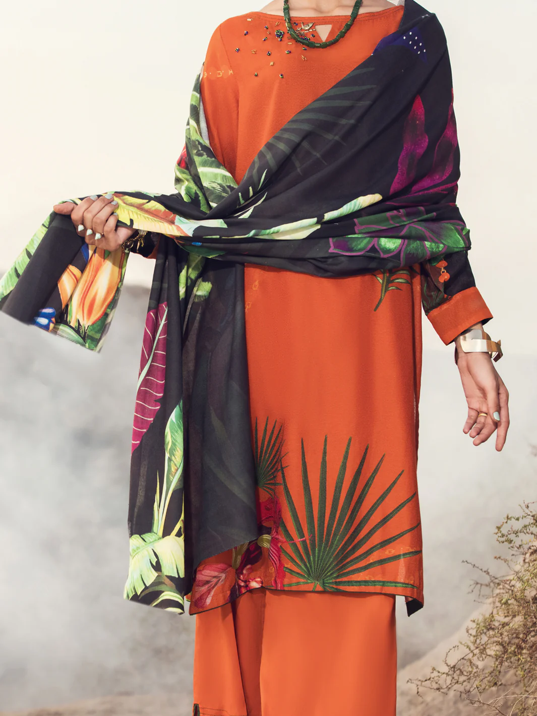 Orange Karandi 3 Piece Stitched - AWP-3PS-346 - Image 3