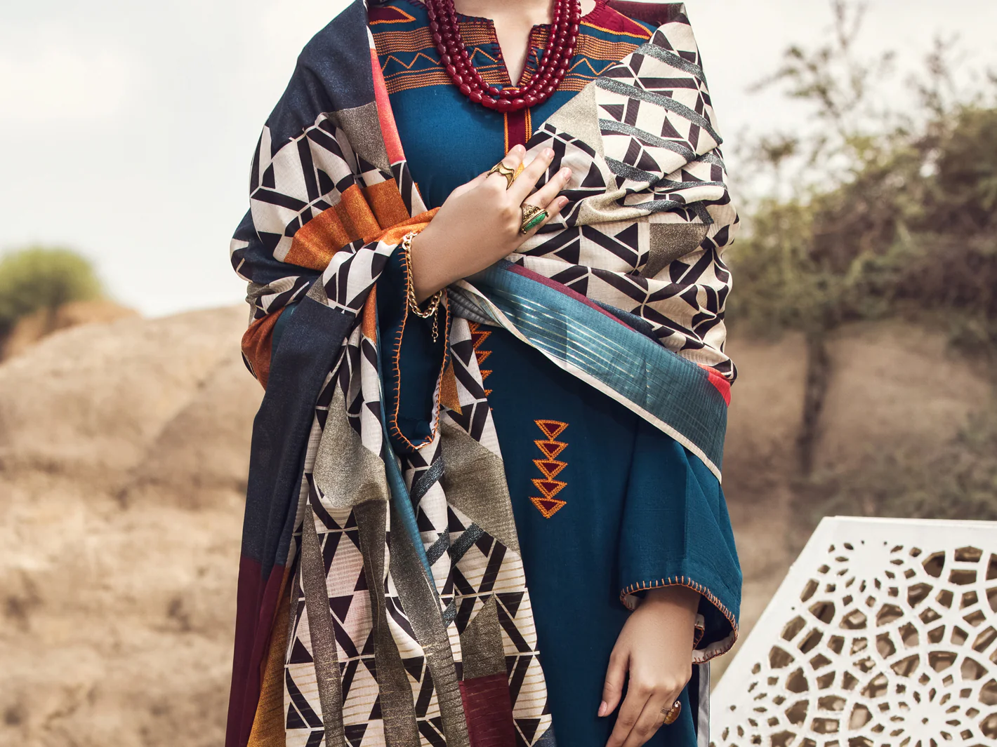 Blue Karandi 3 Piece Stitched - AWP-3PS-351 - Image 3