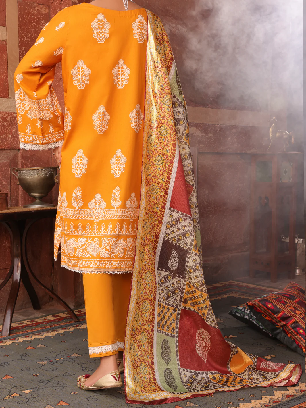 Yellow Cambric 3 Piece Stitched - AWP-3PS-404 - Image 2
