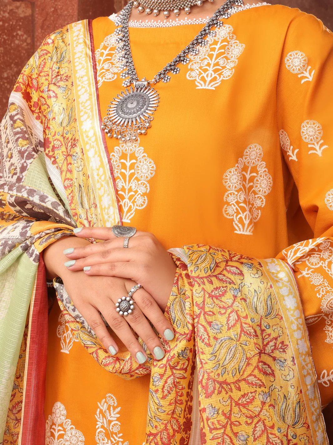 Yellow Cambric 3 Piece Stitched - AWP-3PS-404 - Image 3
