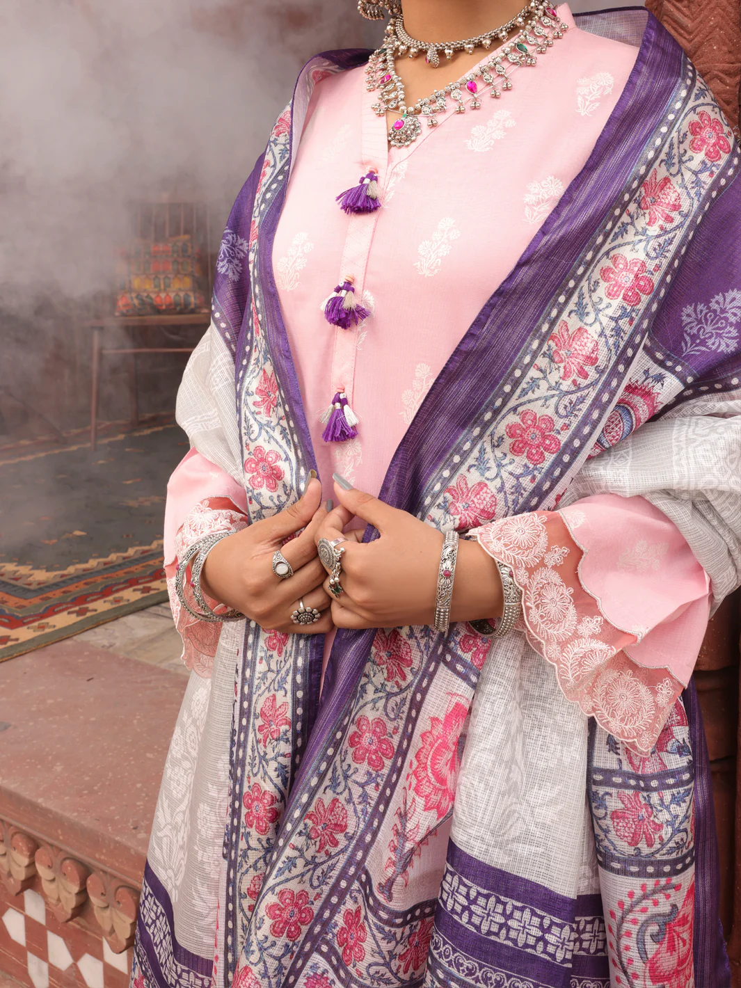 Pink Cambric 3 Piece Stitched - AWP-3PS-405 - Image 5
