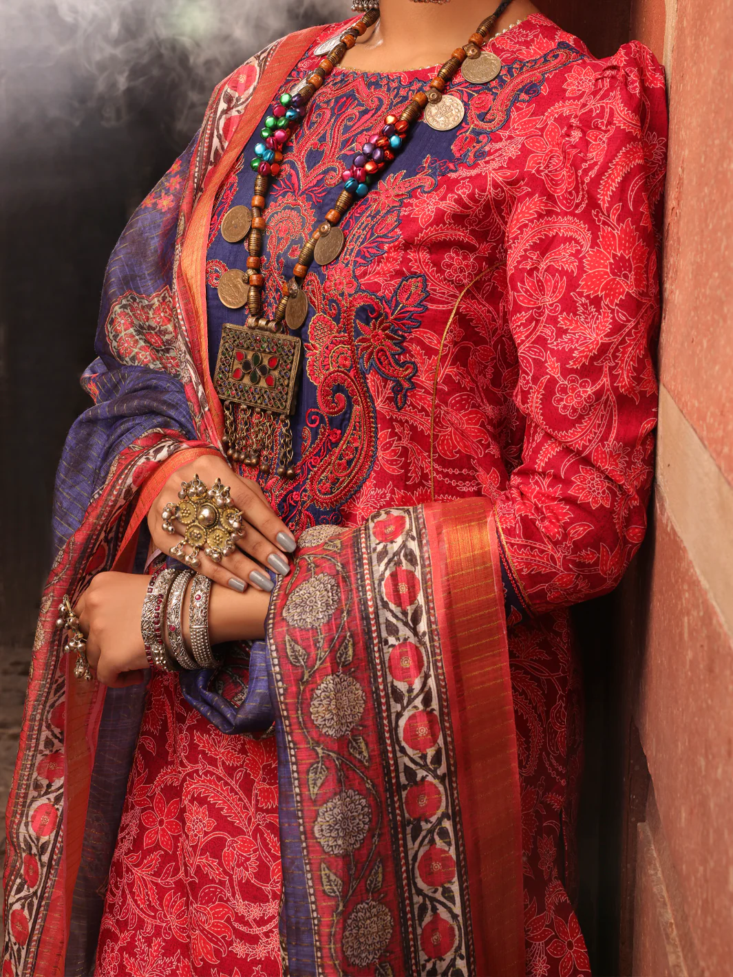 Red Cambric 3 Piece Stitched - AWP-3PS-406 - Image 3
