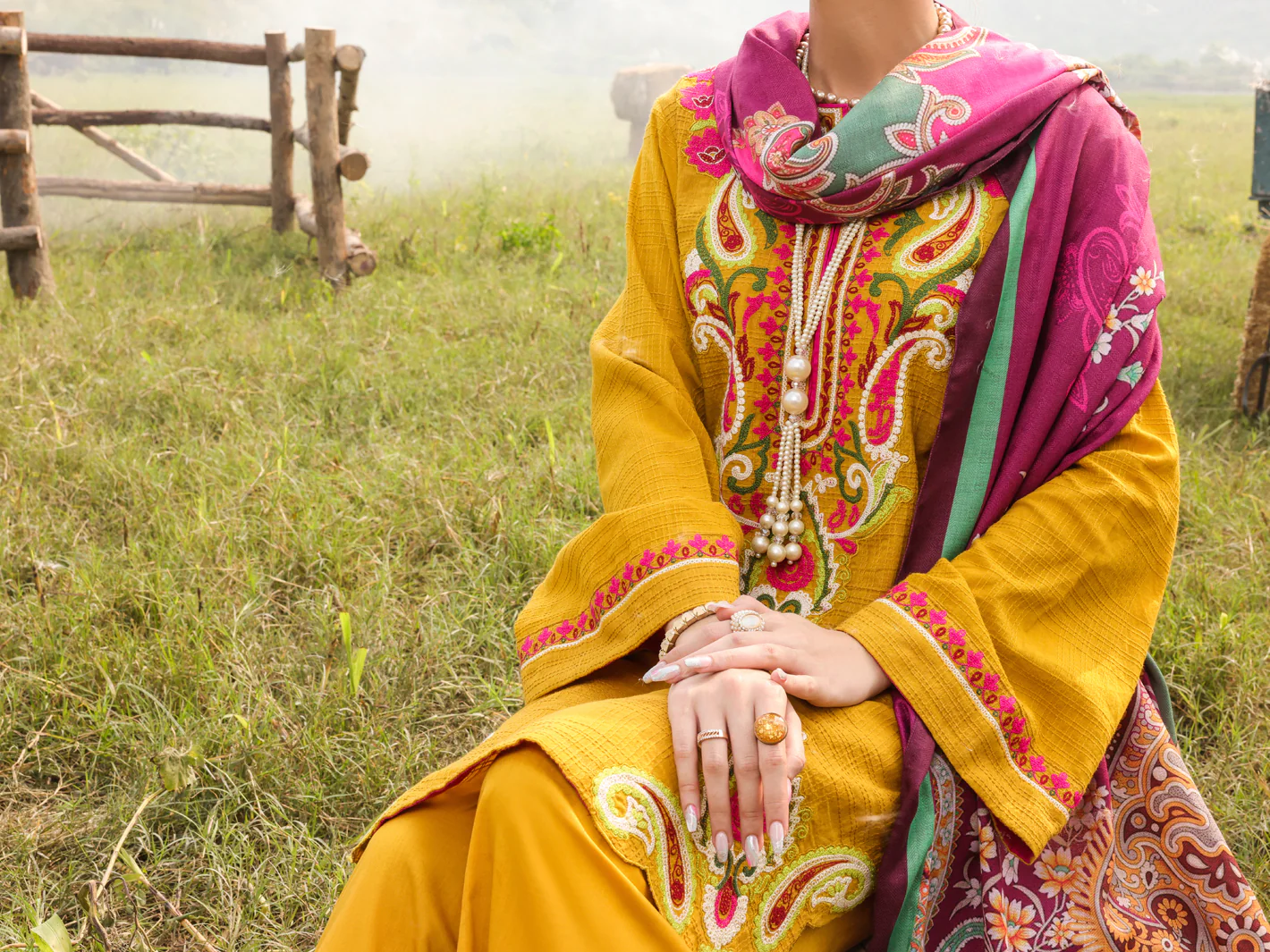 Mustard Dobby Unstitched 3 Piece - AWP-3PS-415 - Image 5