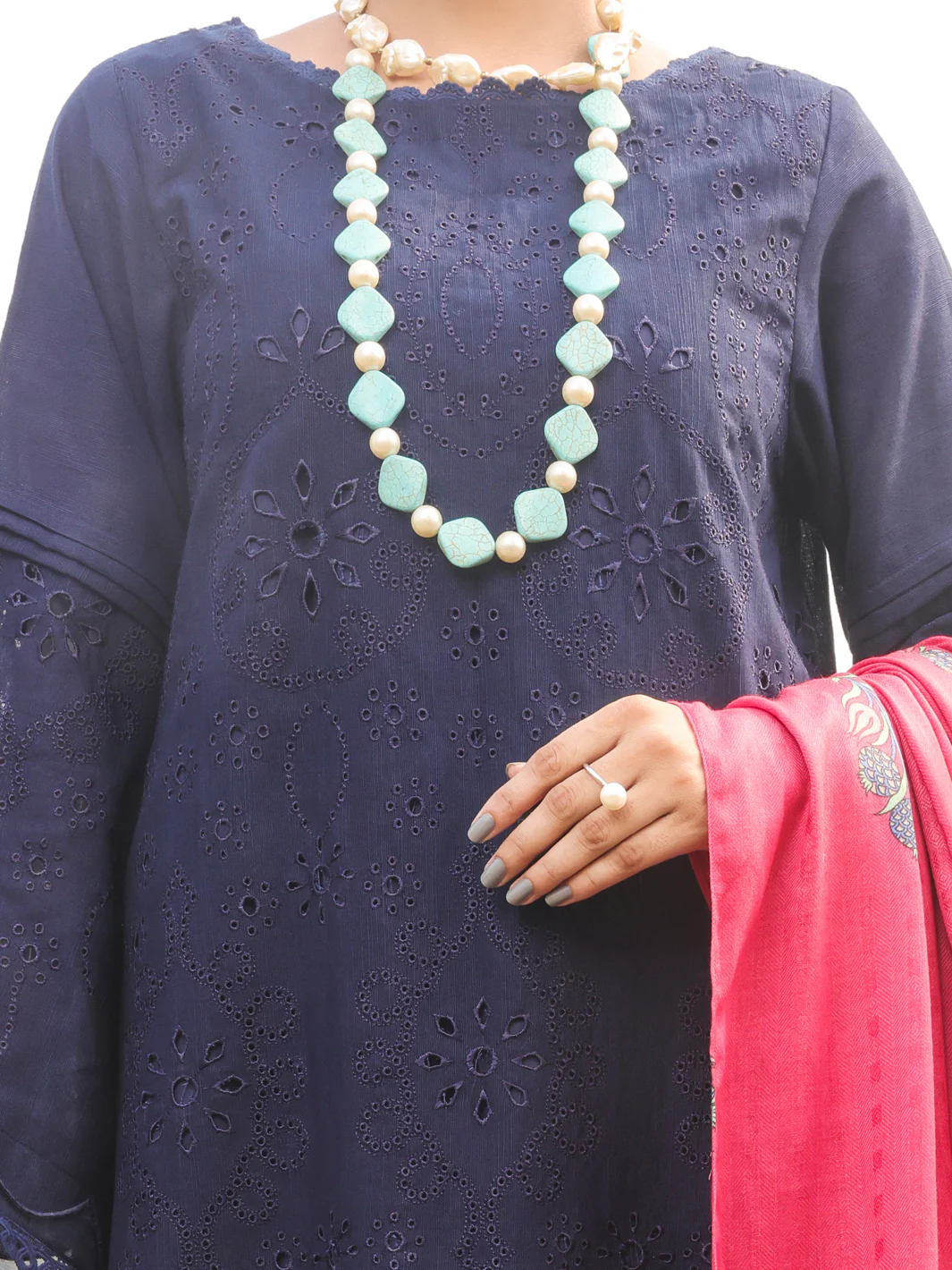 Blue Khaddar Unstitched 3 Piece - AWP-3PS-416 - Image 3