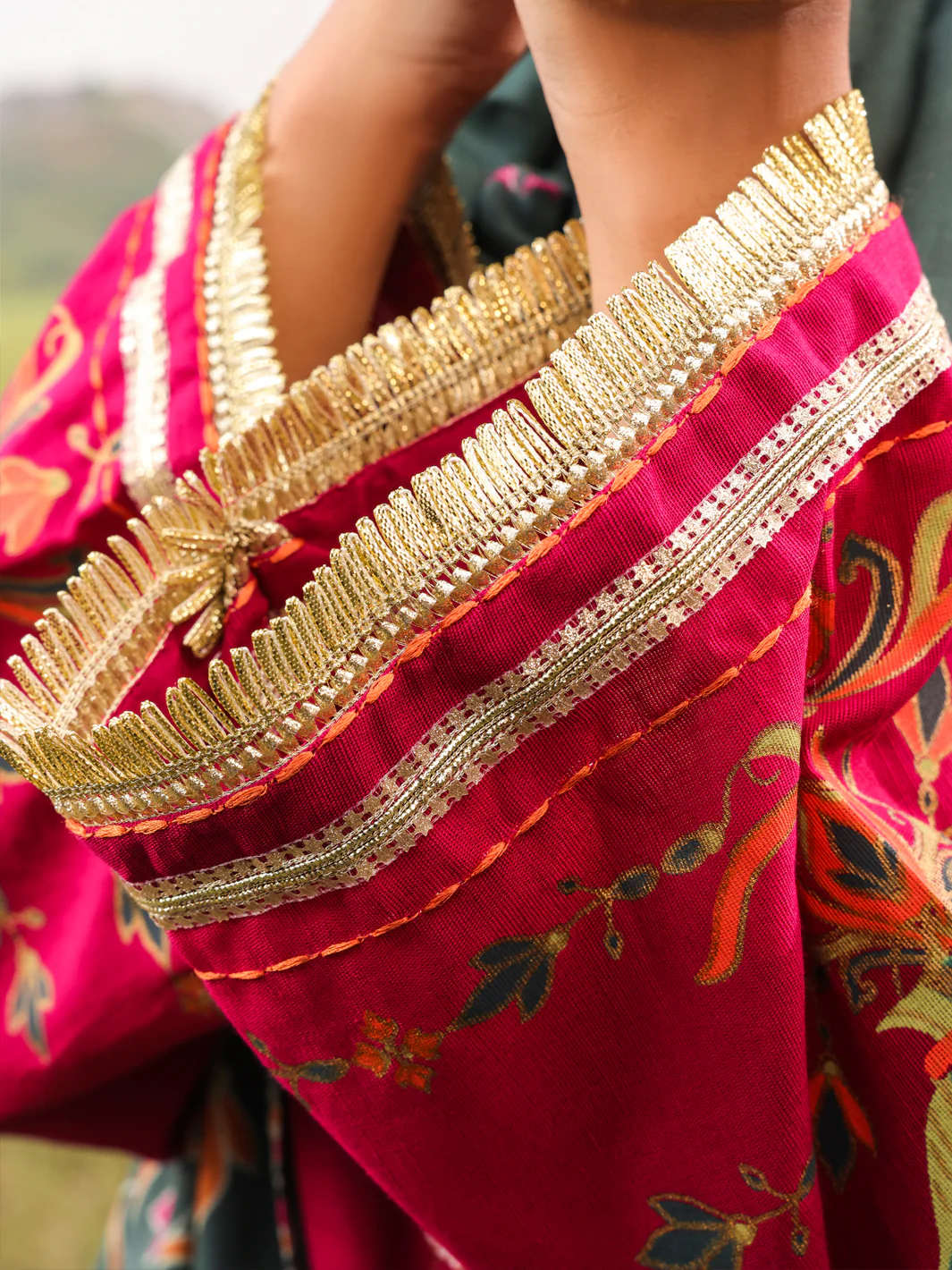 Fuchsia Khaddar Unstitched 3 Piece - AWP-3PS-417 - Image 3