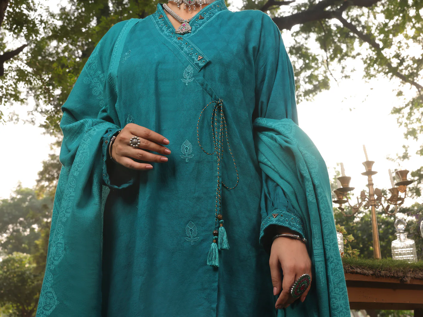 Sea Green Dobby Unstitched 3 Piece - AWP-3PS-420 - Image 4