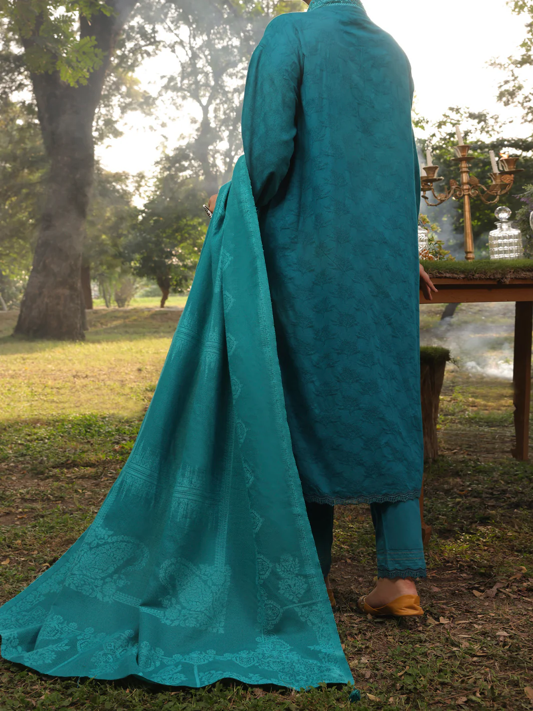 Sea Green Dobby 3 Piece Stitched - AWP-3PS-420 - Image 2