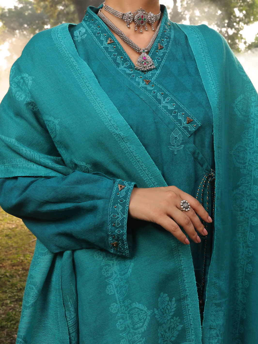 Sea Green Dobby 3 Piece Stitched - AWP-3PS-420 - Image 3