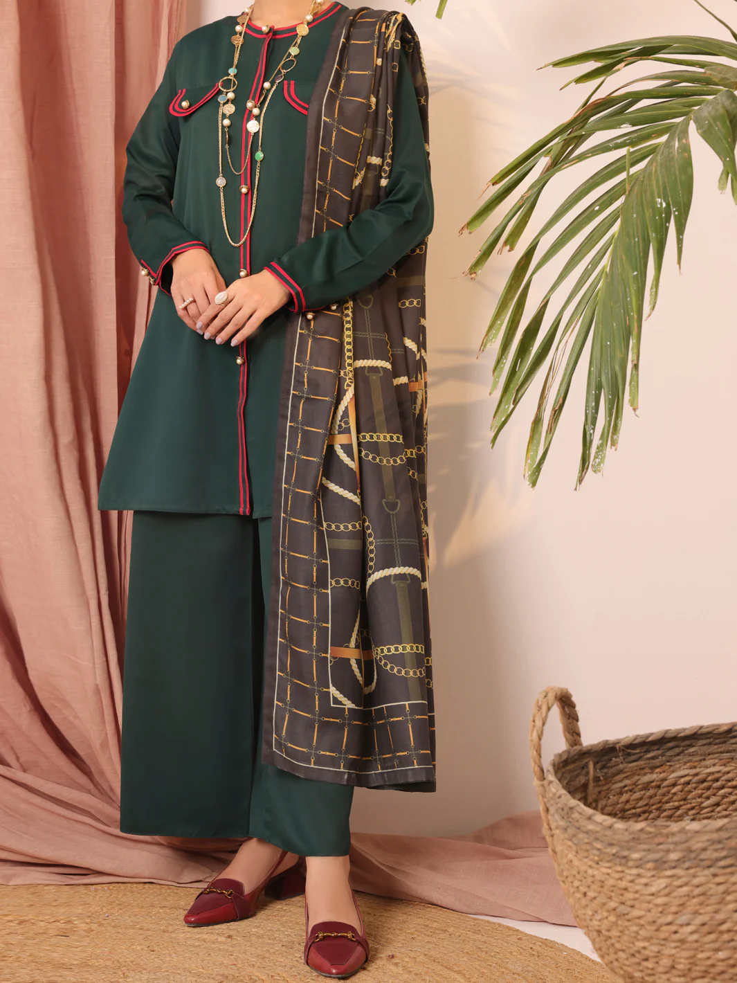 Green Twill 3 Piece Stitched - AWP-3PS-435 - Image 3