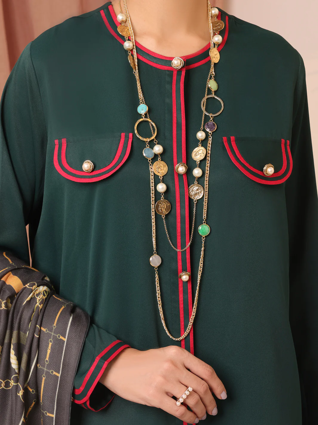 Green Twill 3 Piece Stitched - AWP-3PS-435 - Image 4