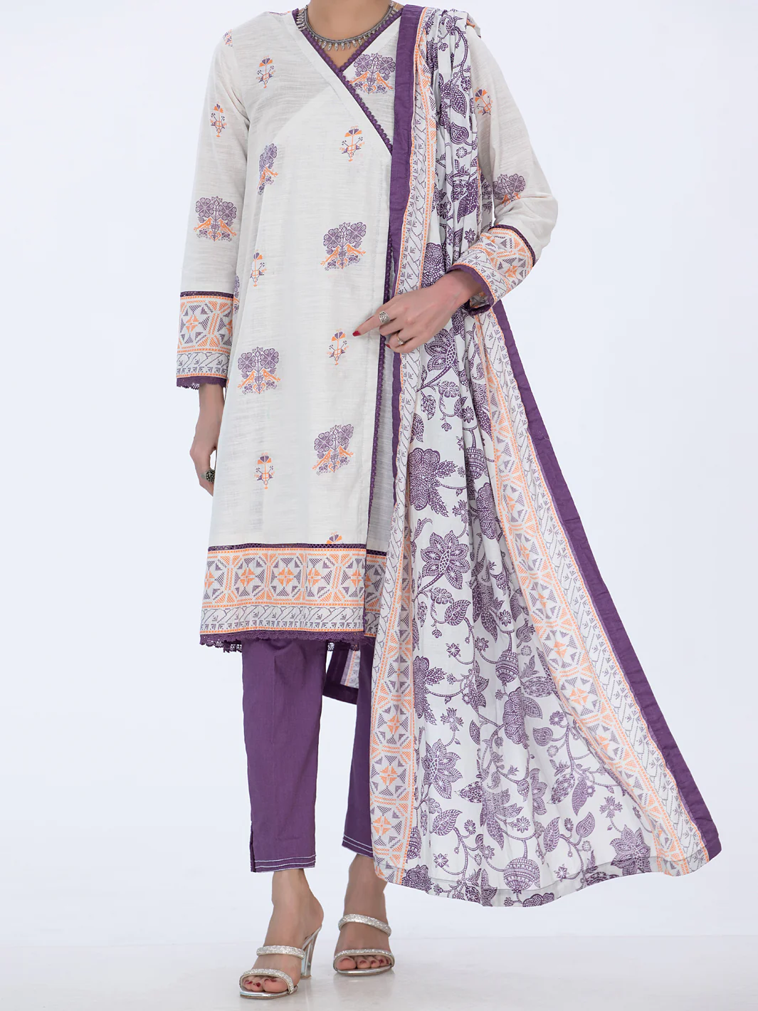 Off White Khaddar Unstitched 3 Piece - AWP-3PS-516