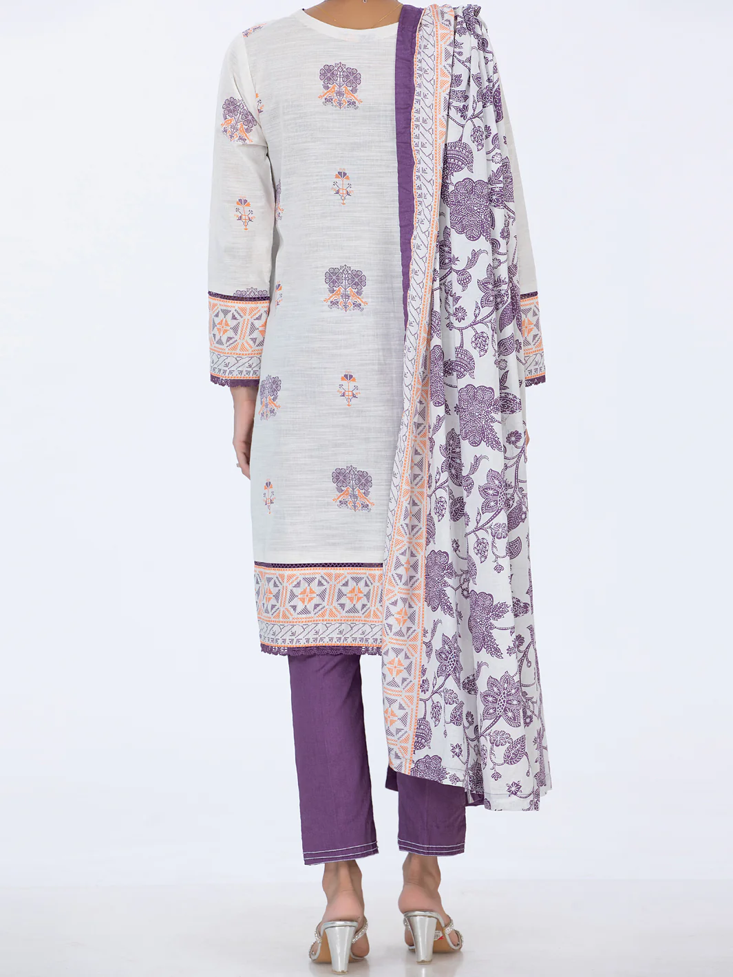 Off White Khaddar Unstitched 3 Piece - AWP-3PS-516 - Image 2