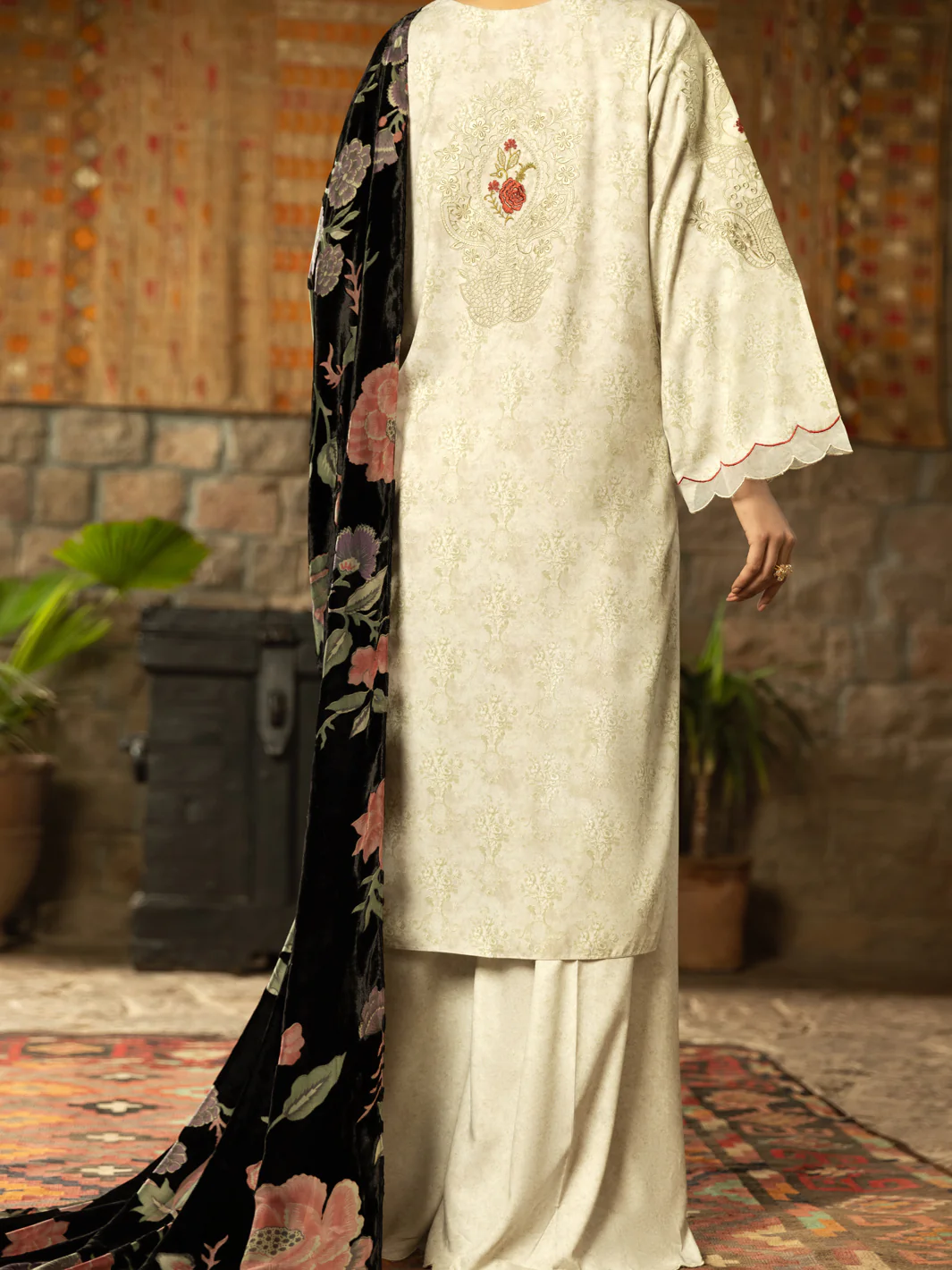 Beige Viscose Twill 3Pc Stitched - AWP-3PS-539 - Image 2