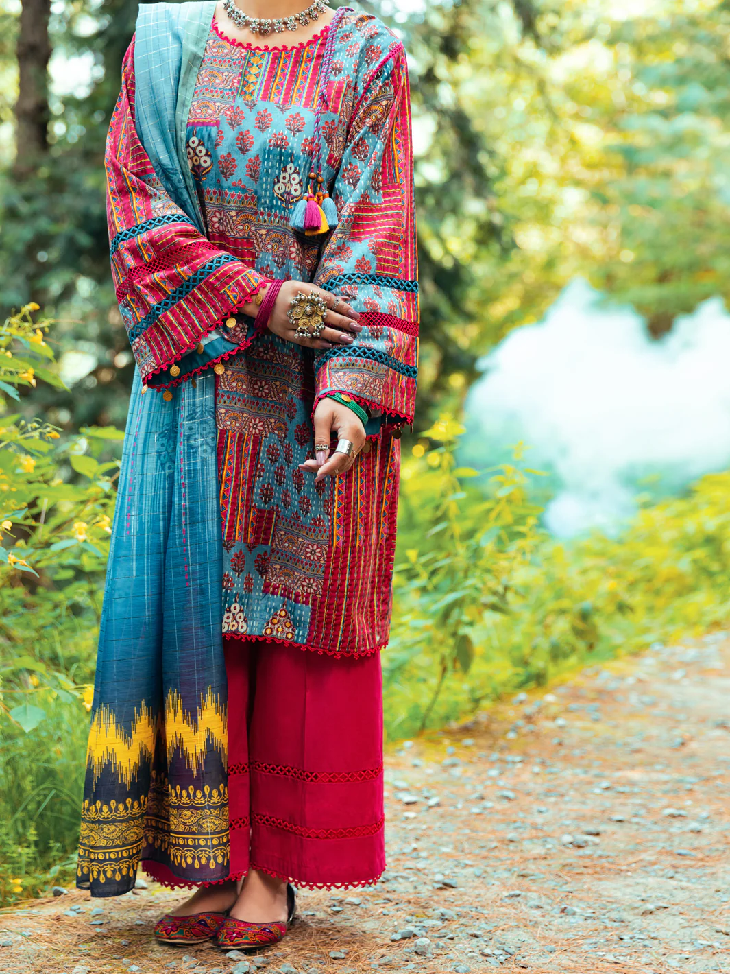 Fuchsia Cambric 3 Piece Unstitched - AWP-3PS-548