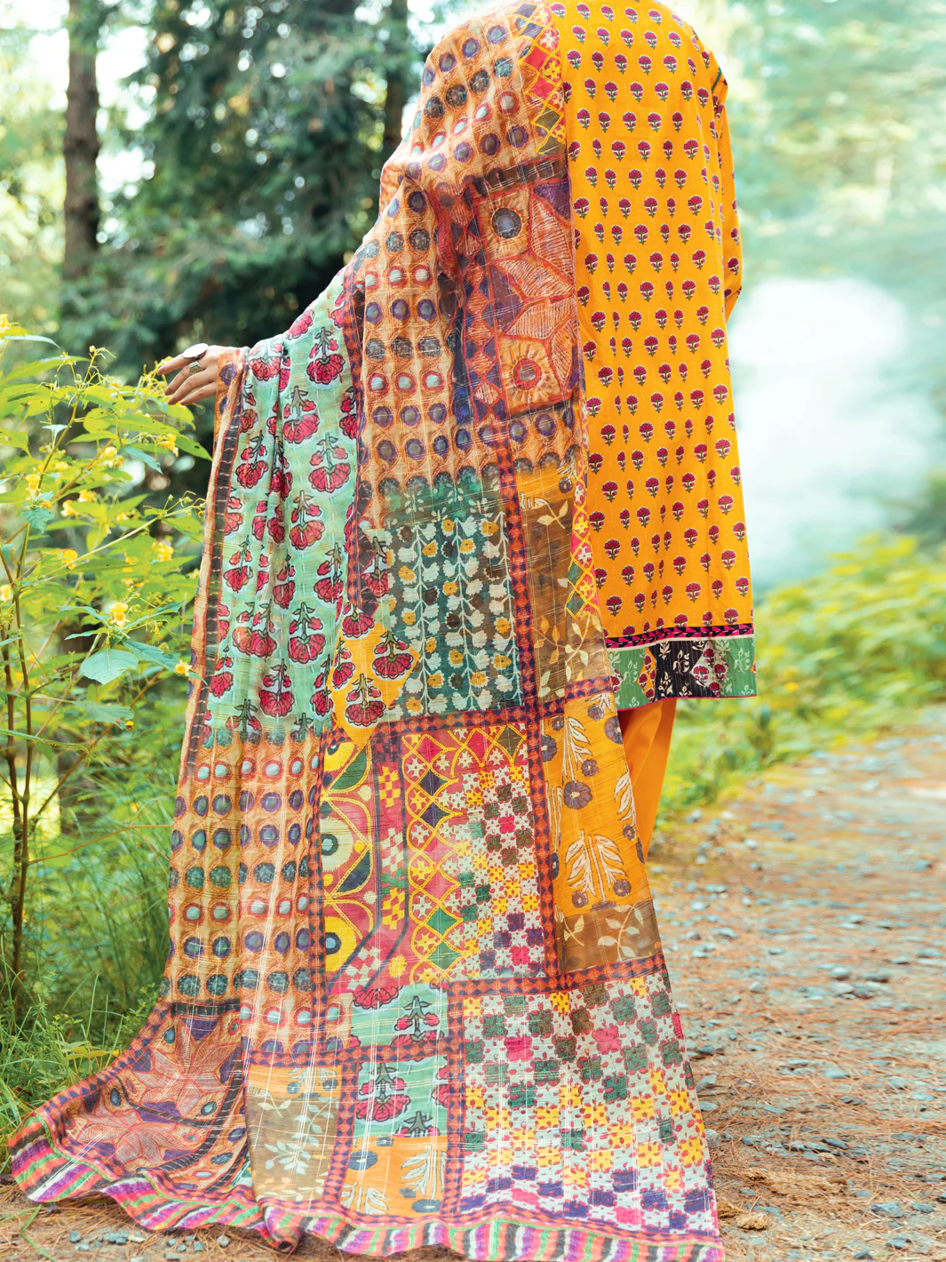 Yellow Cambric 3 Piece Stitched - AWP-3PS-550 - Image 2