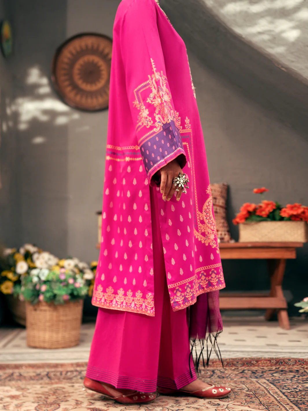 Pink Jacquard 3 Piece Stitched - AWP-3PS-560 - Image 3