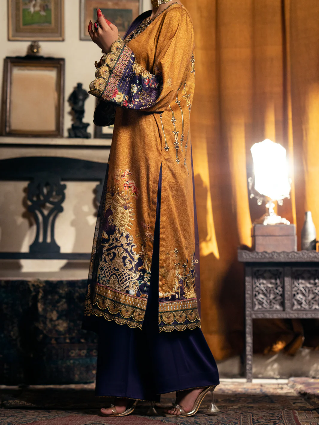 Brown Cotton Silk 3 Piece Unstitched - AWP-3PS-564 - Image 2