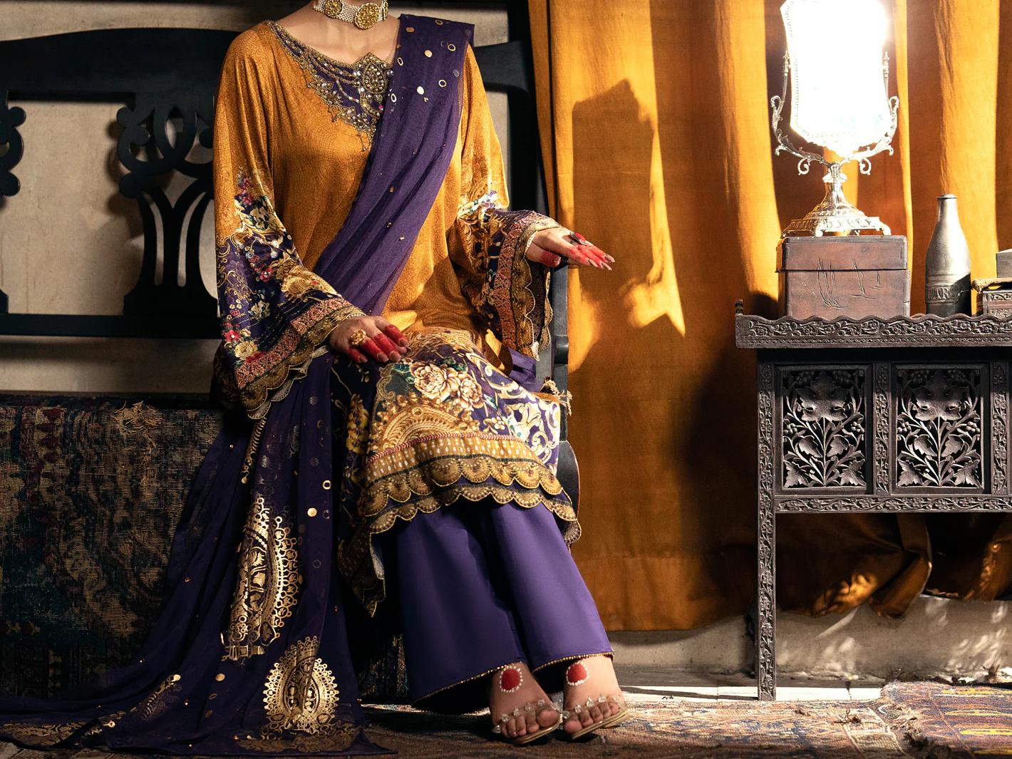 Brown Cotton Silk 3 Piece Unstitched - AWP-3PS-564 - Image 4