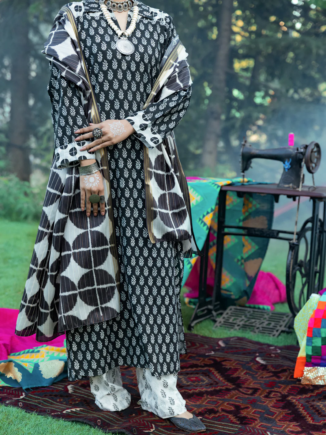 Black Cambric 3 Piece Stitched - AWP-3PS-578