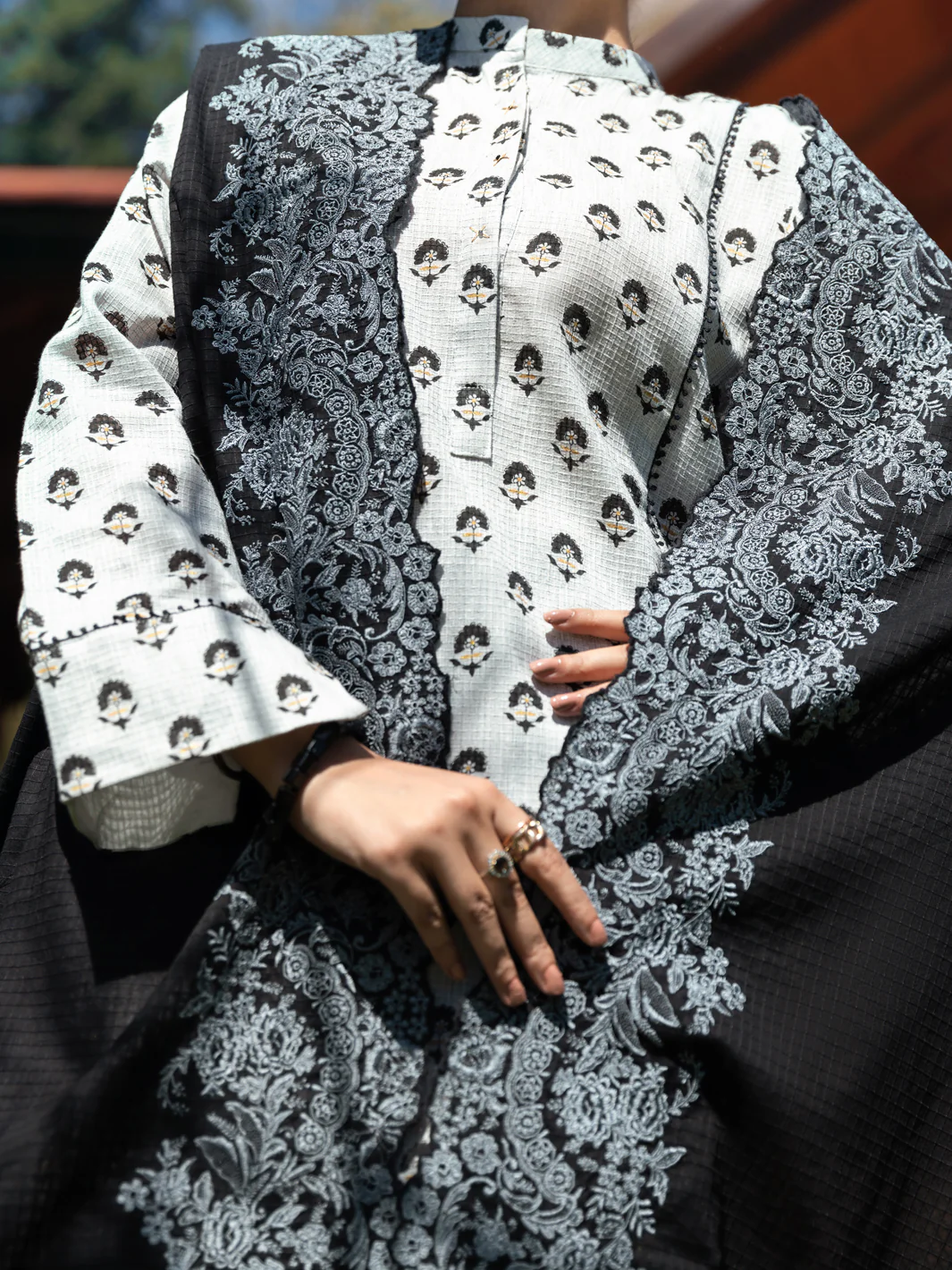 Grey Dobby Jacquard 3 Piece Stitched - AWP-3PS-583 - Image 4