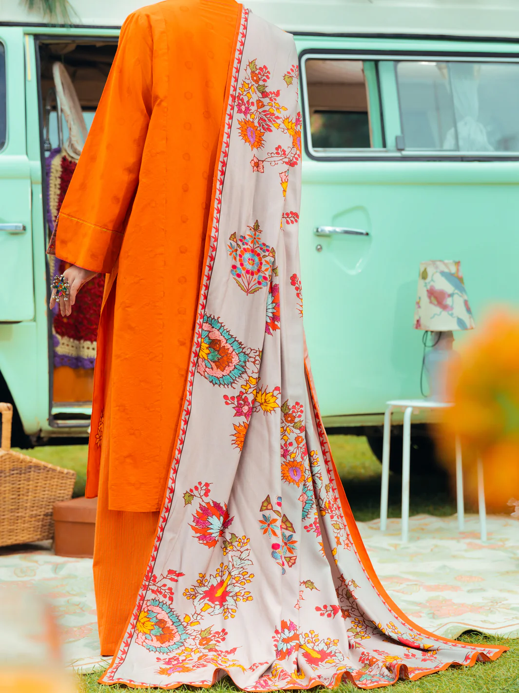 Orange Dobby 3 Piece Stitched - AWP-3PS-622 - Image 2