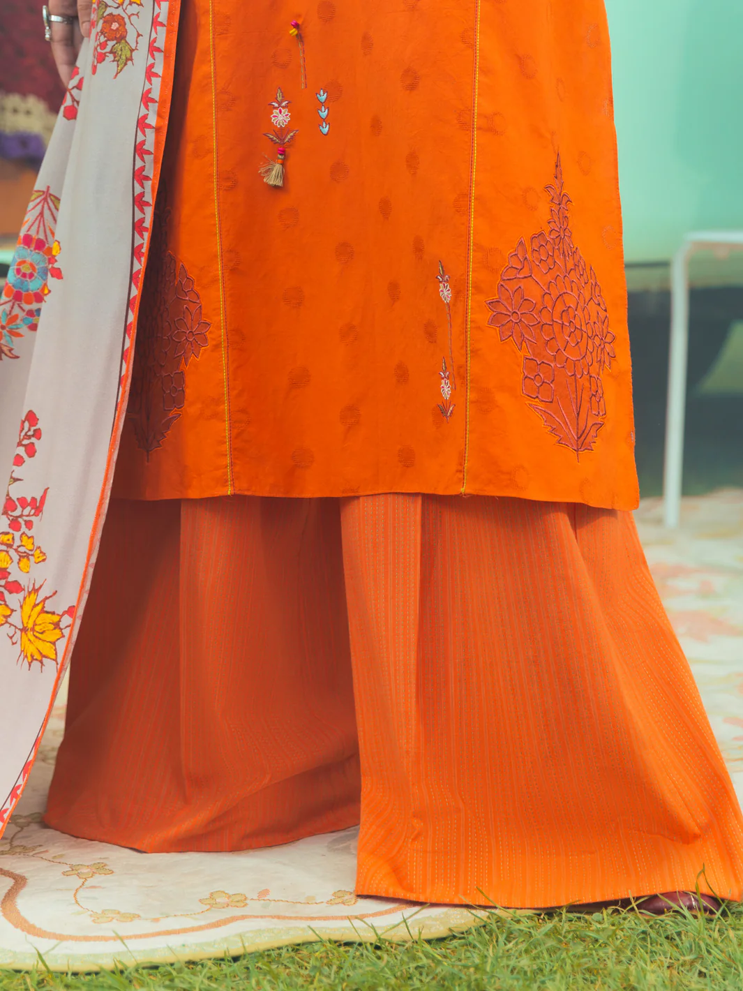 Orange Dobby 3 Piece Stitched - AWP-3PS-622 - Image 6