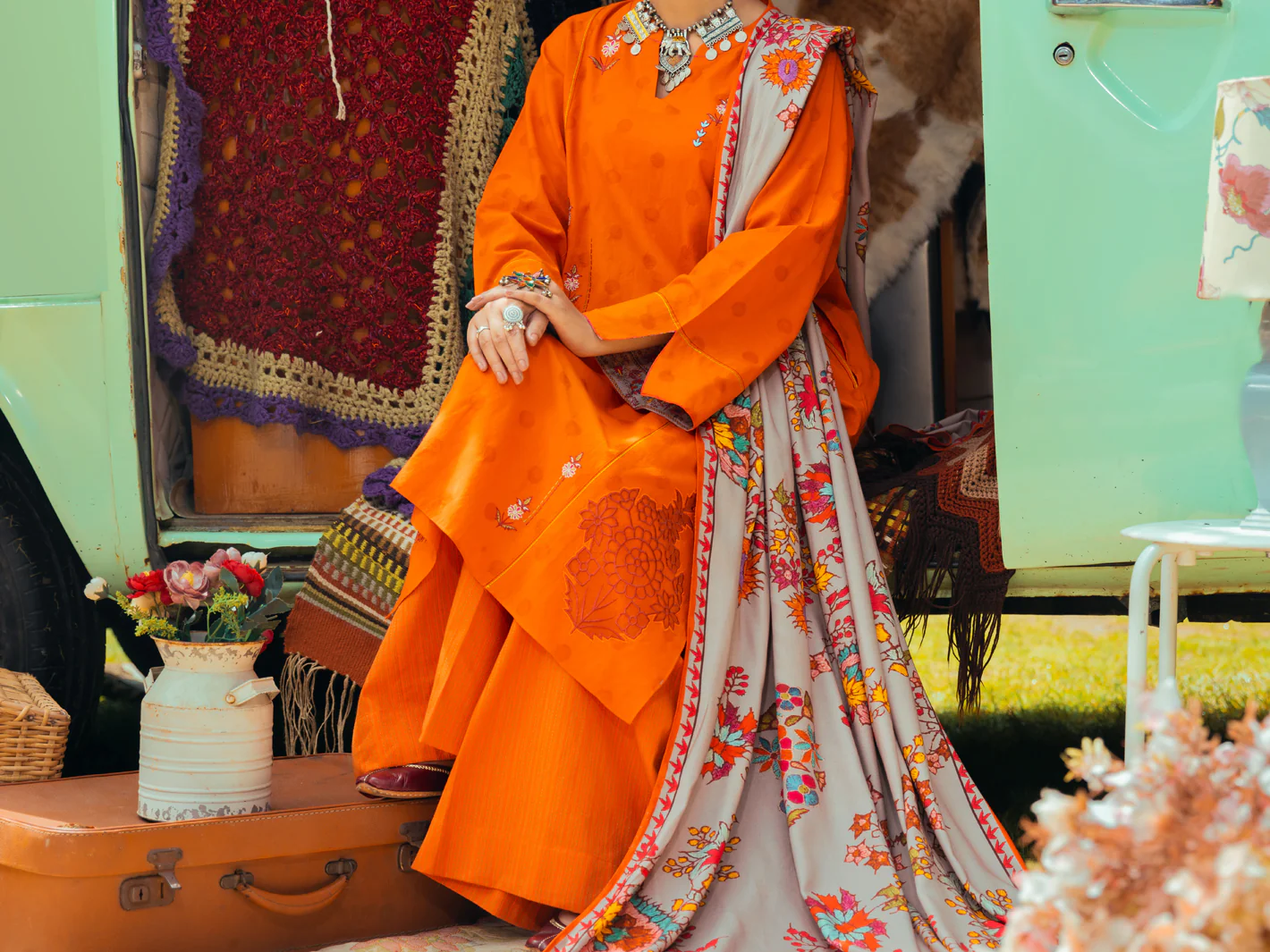 Orange Dobby 3 Piece Stitched - AWP-3PS-622 - Image 7