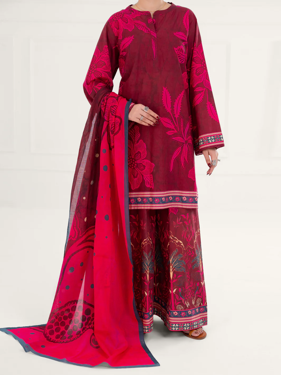Fuchsia Lawn 3Pc Stitched - AWP-3PS-663 - Image 5