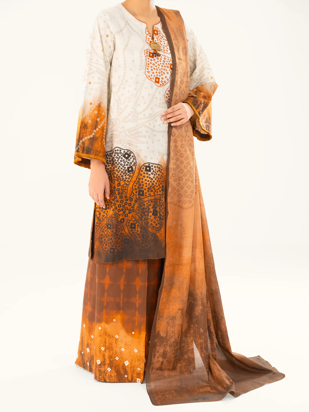 Brown Cambric 3Pc Stitched - AWP-3PS-664 - Image 3