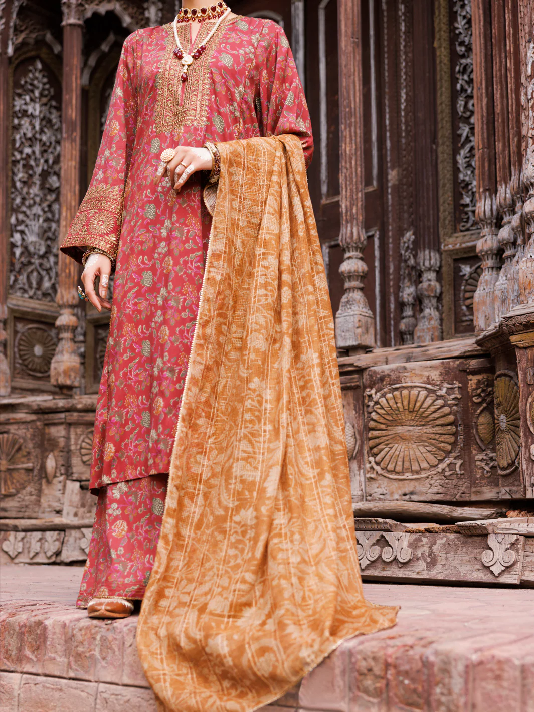 Maroon Maple Silk 3Pc Stitched - AWP-3PS-669