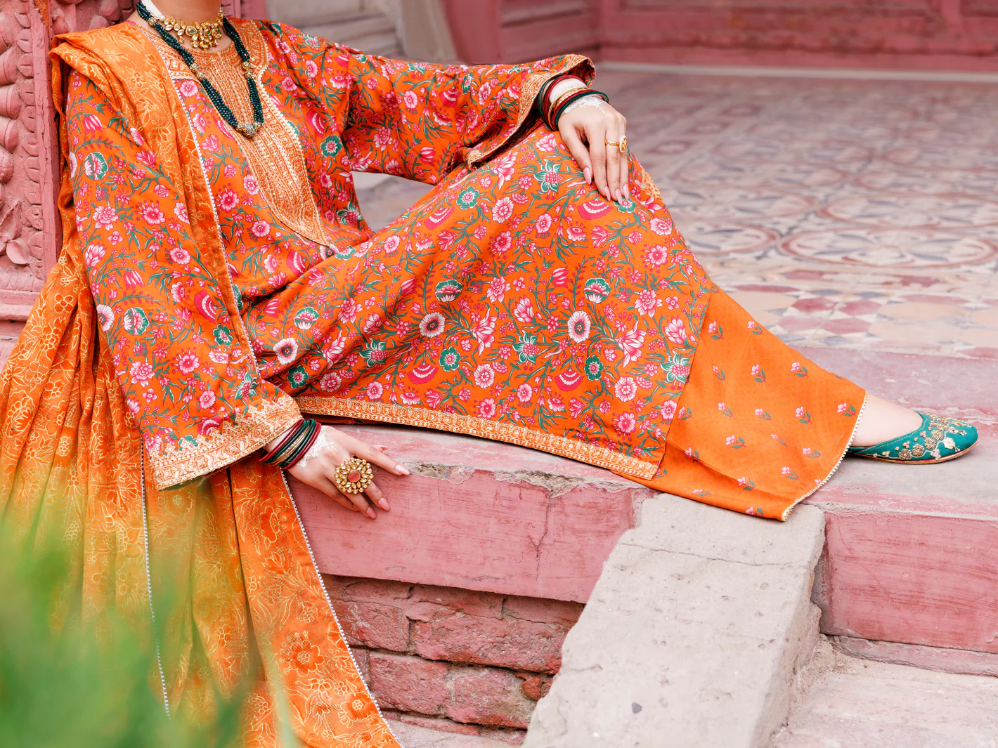 Orange Maple Silk 3Pc Stitched - AWP-3PS-670 - Image 4