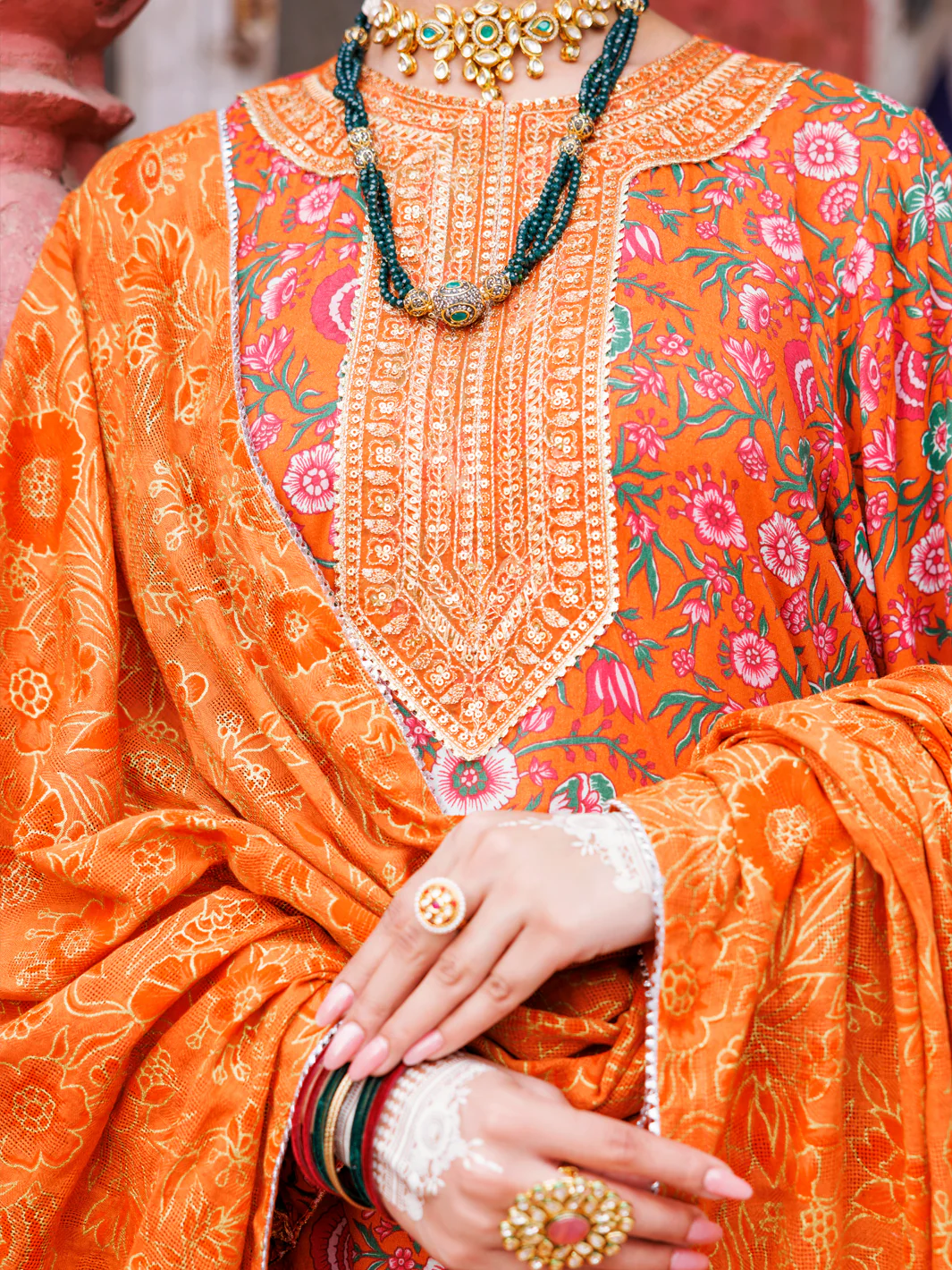 Orange Maple Silk 3Pc Stitched - AWP-3PS-670 - Image 5